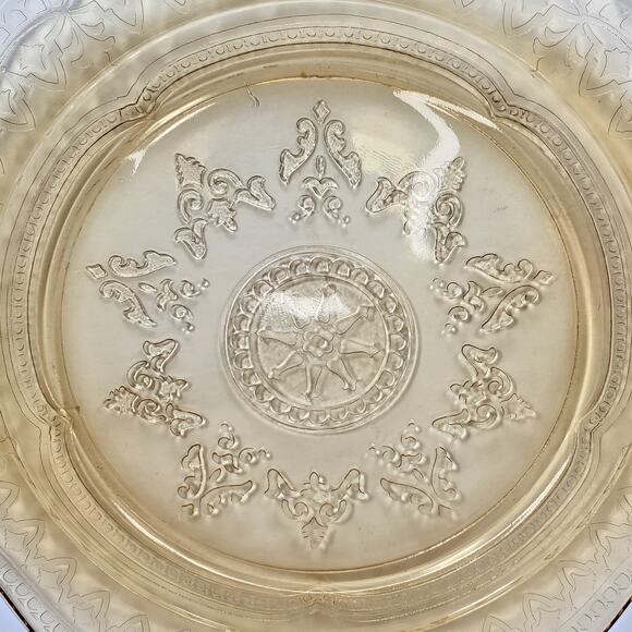 Vtg Yellow Depression Glass Plate 11" Patrician Spoke Pattern Federal Glass Co - Picture 2 of 4